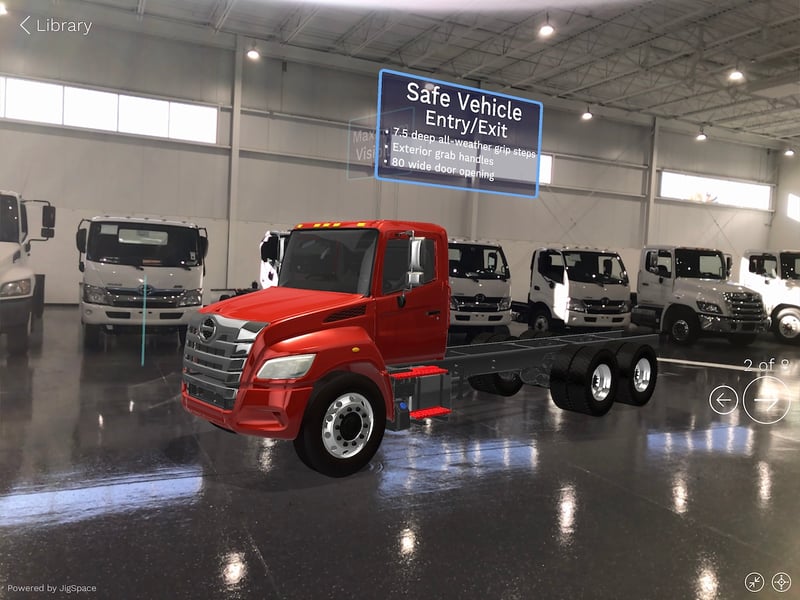 JigSpace Jig Workshop Pro Hino Trucks XL Safety Features in Augmented Reality
