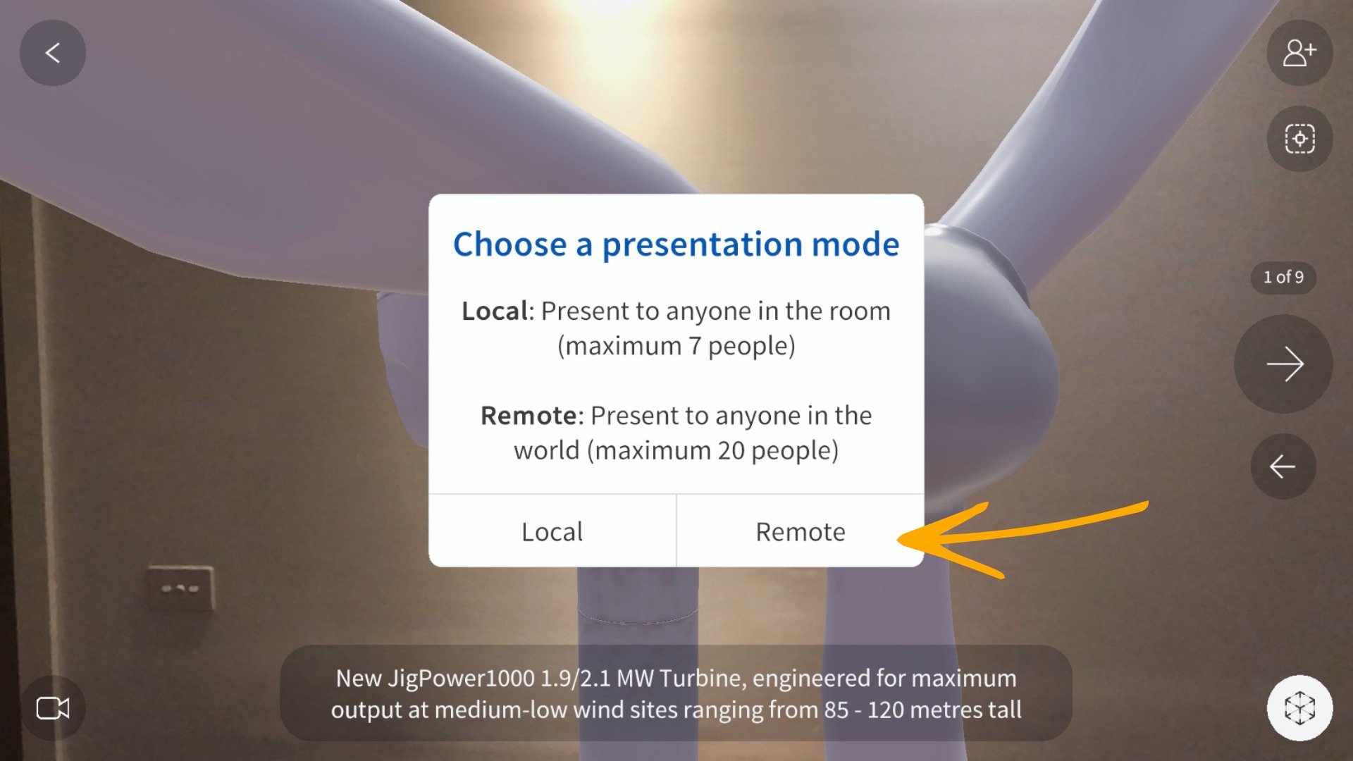 A Jig Workshop Host selects the Remote presentation mode