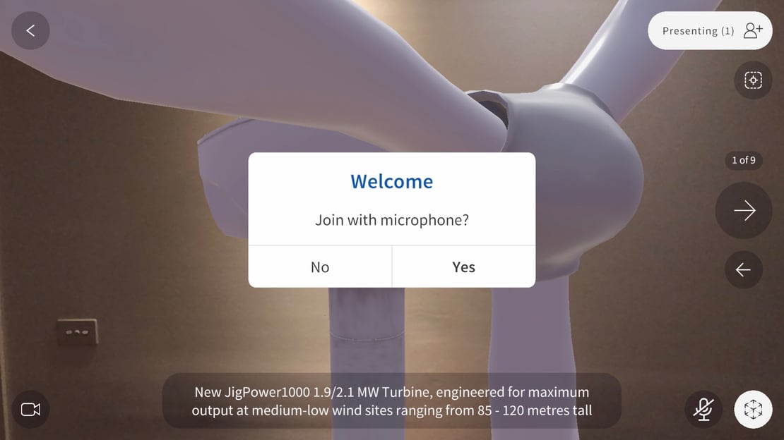 A Jig Workshop Host chooses whether to join with or without their microphone on